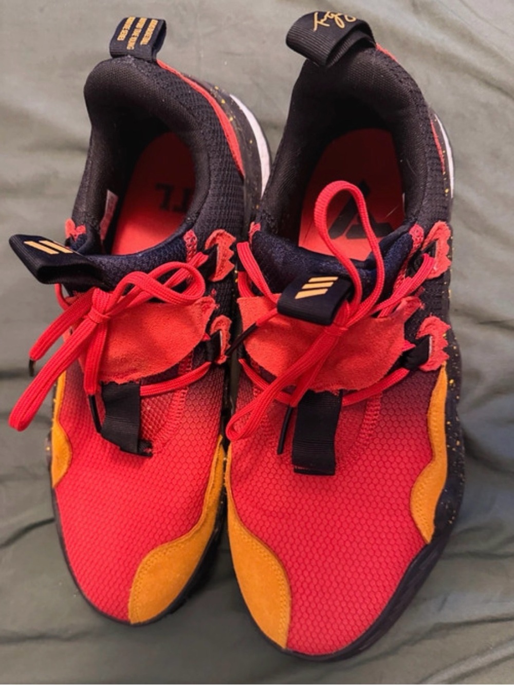 ADDIDAS Trae Young boost Athletic basketball shoes Red, Black & Gold